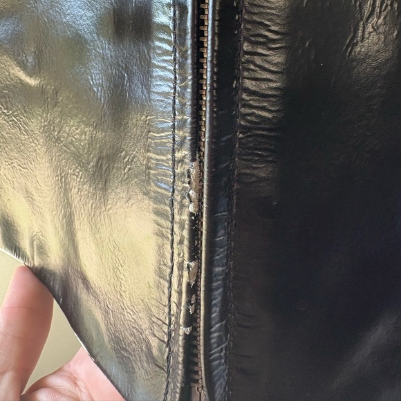 Vintage Banana Republic size 14 Patent Leather Jacket, Shiny, grunge, emo 🖤 - Picture 4 of 8